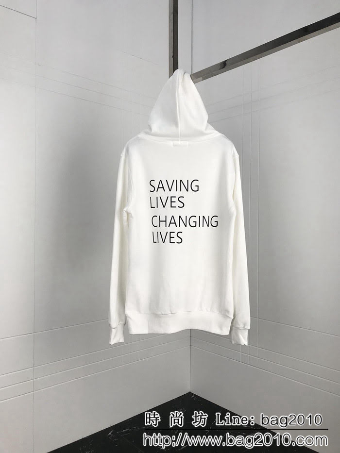 BALENCIAGA巴黎世家 18新款 世界糧食計畫署 秋冬帽衫白色衛衣 情侶款 ydi1159